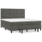 vidaXL Cama box spring con colchón terciopelo gris oscuro 160x200 cm vidaXL Cama box spring con colchón terciopelo gris oscuro 160x200 cm