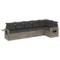vidaXL Set de muebles de jardín 6 pzas y cojines ratán sintético gris vidaXL Set de muebles de jardín 6 pzas y cojines ratán sintético gris