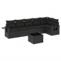 vidaXL Set de comedor de jardín 7 pzas y cojines ratán sintético negro vidaXL Set de comedor de jardín 7 pzas y cojines ratán sintético negro