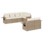 vidaXL Set sofás de jardín 7 piezas y cojines ratán sintético beige vidaXL Set sofás de jardín 7 piezas y cojines ratán sintético beige