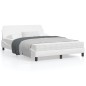 vidaXL Estructura de cama cabecero cuero sintético blanco 120x200 cm vidaXL Estructura de cama cabecero cuero sintético blanco 120x200 cm
