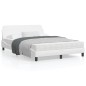 vidaXL Estructura de cama cabecero cuero sintético blanco 140x200 cm vidaXL Estructura de cama cabecero cuero sintético blanco 140x200 cm