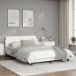 vidaXL Estructura de cama cabecero cuero sintético blanco 140x200 cm vidaXL Estructura de cama cabecero cuero sintético blanco 140x200 cm