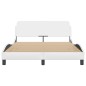 vidaXL Estructura de cama cabecero cuero sintético blanco 140x200 cm vidaXL Estructura de cama cabecero cuero sintético blanco 140x200 cm