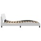 vidaXL Estructura de cama cabecero cuero sintético blanco 140x200 cm vidaXL Estructura de cama cabecero cuero sintético blanco 140x200 cm