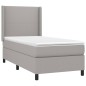 vidaXL Cama box spring colchón y luces LED tela gris claro 80x200 cm vidaXL Cama box spring colchón y luces LED tela gris claro 80x200 cm
