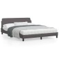 vidaXL Estructura de cama con cabecero cuero sintético gris 160x200cm vidaXL Estructura de cama con cabecero cuero sintético gris 160x200cm