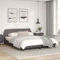 vidaXL Estructura de cama con cabecero cuero sintético gris 160x200cm vidaXL Estructura de cama con cabecero cuero sintético gris 160x200cm