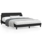 vidaXL Estructura de cama con cabecero de terciopelo negro 160x200 cm vidaXL Estructura de cama con cabecero de terciopelo negro 160x200 cm