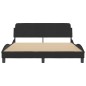 vidaXL Estructura de cama con cabecero de terciopelo negro 160x200 cm vidaXL Estructura de cama con cabecero de terciopelo negro 160x200 cm