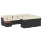 vidaXL Set de sofás de jardín 11 pzas y cojines ratán sintético negro vidaXL Set de sofás de jardín 11 pzas y cojines ratán sintético negro