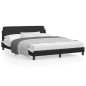 vidaXL Estructura cama cabecero cuero sintético negro blanco 160x200cm