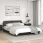 vidaXL Estructura cama cabecero cuero sintético negro blanco 160x200cm
