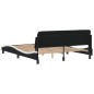 vidaXL Estructura cama cabecero cuero sintético negro blanco 160x200cm