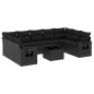 vidaXL Set de sofás de jardín 10 pzas cojines ratán sintético negro vidaXL Set de sofás de jardín 10 pzas cojines ratán sintético negro