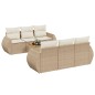 vidaXL Set sofás de jardín 7 piezas y cojines ratán sintético beige vidaXL Set sofás de jardín 7 piezas y cojines ratán sintético beige