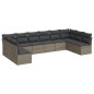 vidaXL Set de sofás de jardín 10 pzas con cojines ratán sintético gris vidaXL Set de sofás de jardín 10 pzas con cojines ratán sintético gris