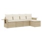 vidaXL Juego de sofás jardín con cojines 5 pzas ratán sintético beige vidaXL Juego de sofás jardín con cojines 5 pzas ratán sintético beige