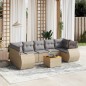 vidaXL Juego de sofás de jardín con cojines beige 8 pzas ratán PE vidaXL Juego de sofás de jardín con cojines beige 8 pzas ratán PE