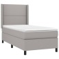 vidaXL Cama box spring colchón y luces LED tela gris claro 80x200 cm vidaXL Cama box spring colchón y luces LED tela gris claro 80x200 cm