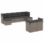 vidaXL Set de muebles de jardín 9 pzas y cojines ratán sintético gris