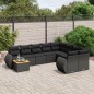vidaXL Set de sofás de jardín 10 pzas cojines ratán sintético negro vidaXL Set de sofás de jardín 10 pzas cojines ratán sintético negro