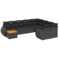 vidaXL Set de sofás de jardín 10 pzas cojines ratán sintético negro vidaXL Set de sofás de jardín 10 pzas cojines ratán sintético negro