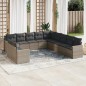 vidaXL Set de sofás de jardín 11 pzas y cojines ratán sintético gris vidaXL Set de sofás de jardín 11 pzas y cojines ratán sintético gris