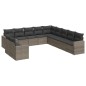 vidaXL Set de sofás de jardín 11 pzas y cojines ratán sintético gris vidaXL Set de sofás de jardín 11 pzas y cojines ratán sintético gris