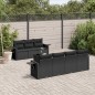 vidaXL Set de sofás de jardín 8 piezas y cojines ratán sintético negro vidaXL Set de sofás de jardín 8 piezas y cojines ratán sintético negro