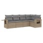 vidaXL Juego de sofás jardín con cojines 5 pzas ratán sintético beige vidaXL Juego de sofás jardín con cojines 5 pzas ratán sintético beige