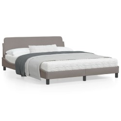 vidaXL Estructura de cama con cabecero de tela gris taupe 160x200 cm