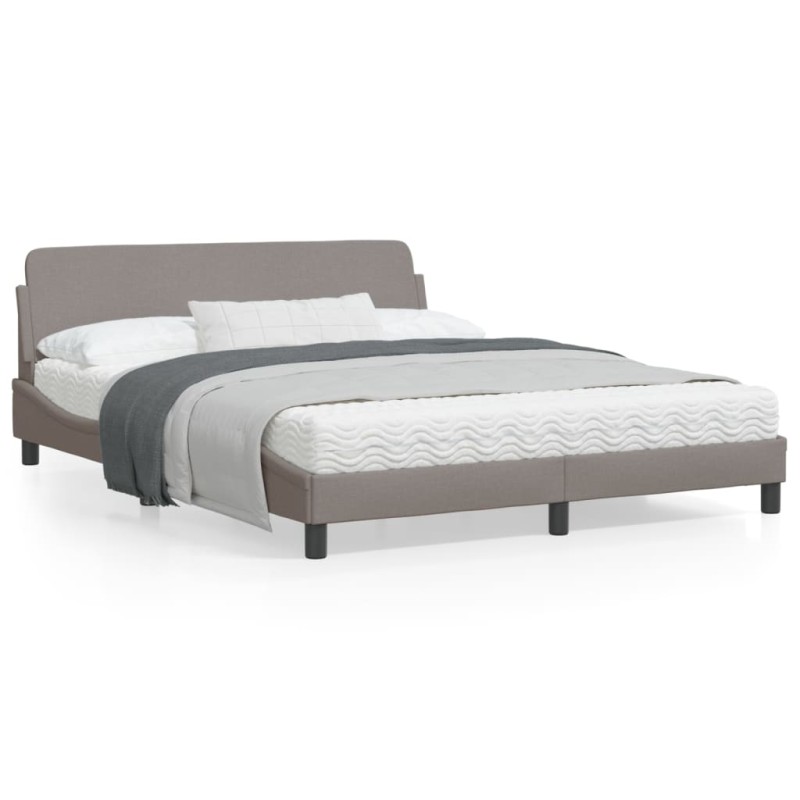 vidaXL Estructura de cama con cabecero de tela gris taupe 160x200 cm