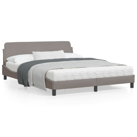 vidaXL Estructura de cama con cabecero de tela gris taupe 160x200 cm