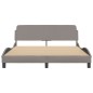 vidaXL Estructura de cama con cabecero de tela gris taupe 160x200 cm