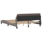 vidaXL Estructura de cama con cabecero de tela gris taupe 160x200 cm