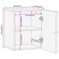 vidaXL Armario de baño de pared madera maciza de mango 38x33x48 cm vidaXL Armario de baño de pared madera maciza de mango 38x33x48 cm