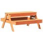 vidaXL Mesa de pícnic con arenero de niños madera maciza pino marrón vidaXL Mesa de pícnic con arenero de niños madera maciza pino marrón