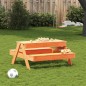 vidaXL Mesa de pícnic con arenero de niños madera maciza pino marrón vidaXL Mesa de pícnic con arenero de niños madera maciza pino marrón