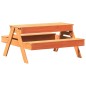 vidaXL Mesa de pícnic con arenero de niños madera maciza pino marrón vidaXL Mesa de pícnic con arenero de niños madera maciza pino marrón