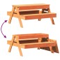 vidaXL Mesa de pícnic con arenero de niños madera maciza pino marrón vidaXL Mesa de pícnic con arenero de niños madera maciza pino marrón