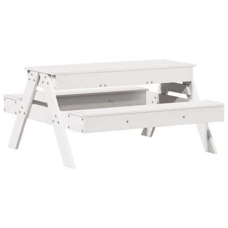 vidaXL Mesa de pícnic con arenero de niños madera maciza pino blanco