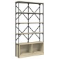 vidaXL Estantería madera ingeniería y metal roble Sonoma 100x26x180 cm vidaXL Estantería madera ingeniería y metal roble Sonoma 100x26x180 cm