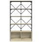 vidaXL Estantería madera ingeniería y metal roble Sonoma 100x26x180 cm vidaXL Estantería madera ingeniería y metal roble Sonoma 100x26x180 cm