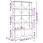 vidaXL Estantería madera ingeniería y metal roble Sonoma 100x26x180 cm vidaXL Estantería madera ingeniería y metal roble Sonoma 100x26x180 cm