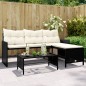 vidaXL Sofá de jardín en forma de L con mesa y cojines ratán PE negro vidaXL Sofá de jardín en forma de L con mesa y cojines ratán PE negro