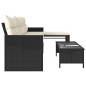vidaXL Sofá de jardín en forma de L con mesa y cojines ratán PE negro vidaXL Sofá de jardín en forma de L con mesa y cojines ratán PE negro