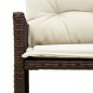 vidaXL Sofá de jardín en forma de L con mesa y cojines ratán PE marrón vidaXL Sofá de jardín en forma de L con mesa y cojines ratán PE marrón