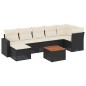 vidaXL Set de sofás de jardín 8 piezas y cojines ratán sintético negro vidaXL Set de sofás de jardín 8 piezas y cojines ratán sintético negro