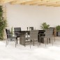 vidaXL Set comedor jardín 7 pzas y cojines ratán sintético gris vidaXL Set comedor jardín 7 pzas y cojines ratán sintético gris